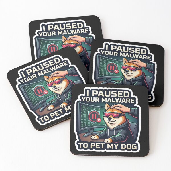 Item preview, I Paused Your Malware To Pet My Dog Retro Tech Humor designed and sold by  BreedCraft Studio.