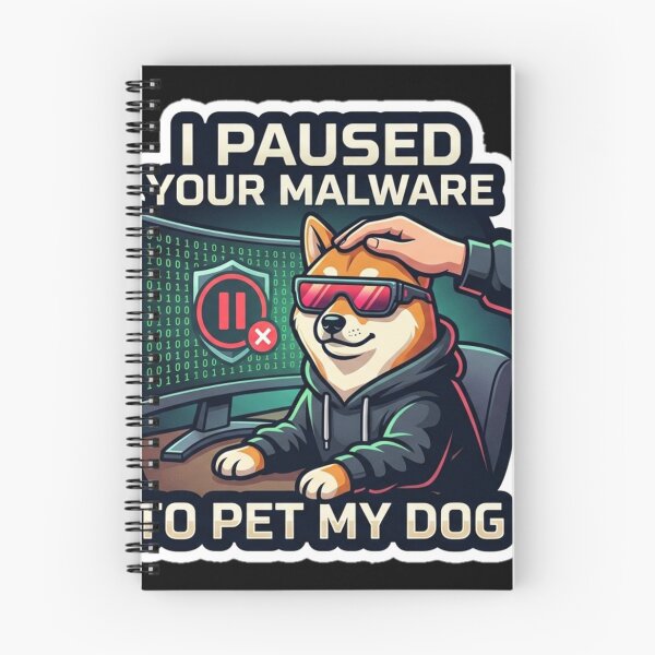 Item preview, I Paused Your Malware To Pet My Dog Retro Tech Humor designed and sold by  BreedCraft Studio.
