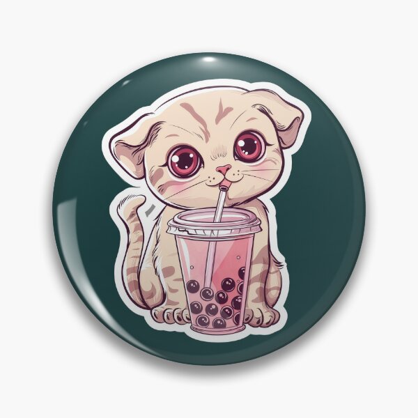 Item preview, Cute Kawaii Cat Drinking Boba Bubble Tea  designed and sold by Phongphut.