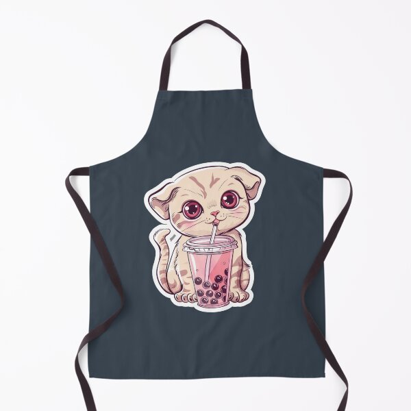 Item preview, Cute Kawaii Cat Drinking Boba Bubble Tea  designed and sold by Phongphut.