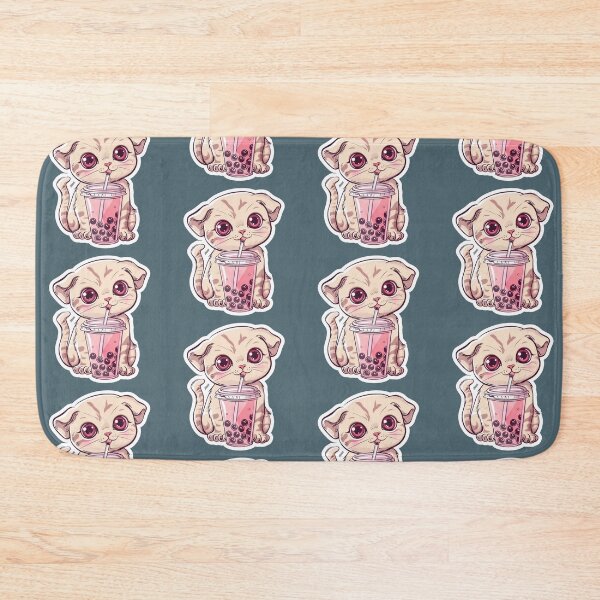 Item preview, Cute Kawaii Cat Drinking Boba Bubble Tea  designed and sold by Phongphut.