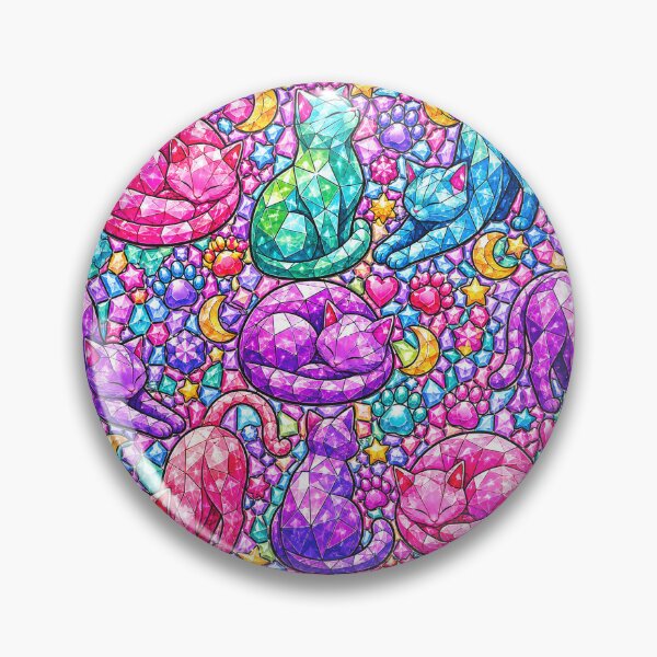 Item preview, Crystal Gem Cat Mosaic Magical Pattern  designed and sold by DjFreeq.