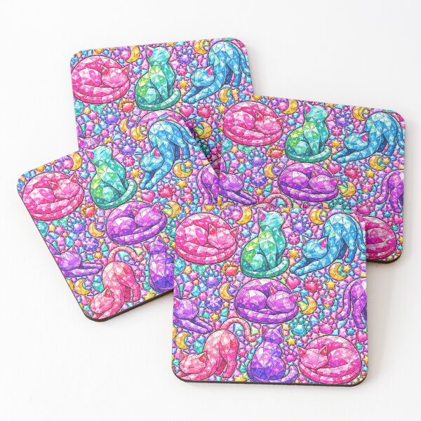 Item preview, Crystal Gem Cat Mosaic Magical Pattern  designed and sold by DjFreeq.