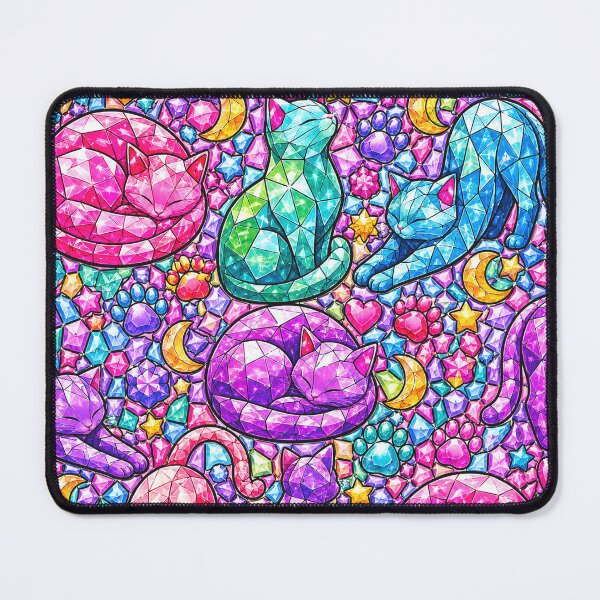 Item preview, Crystal Gem Cat Mosaic Magical Pattern  designed and sold by DjFreeq.