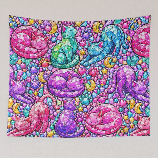 Item preview, Crystal Gem Cat Mosaic Magical Pattern  designed and sold by DjFreeq.