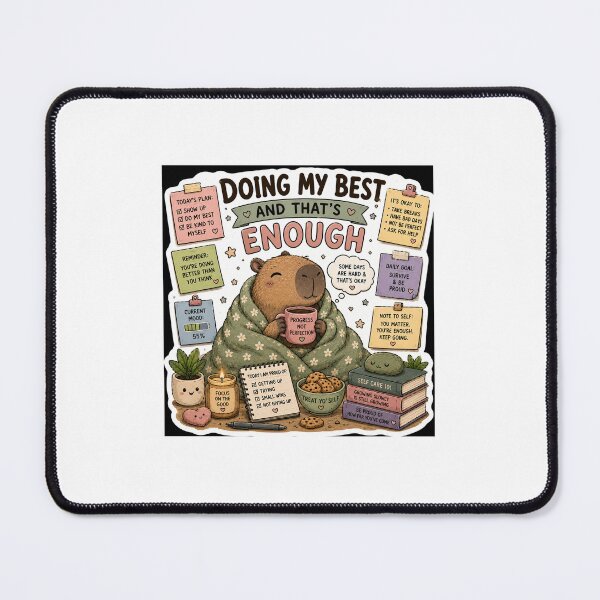 Item preview, Doing My Best Capybara Sticker | Self Love, Mental Health & Positive Affirmation designed and sold by GenZStickerHub1.