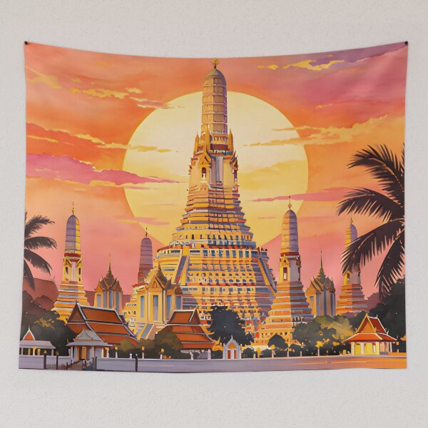 Item preview, WAT ARUN SUNSET Temple of Dawn designed and sold by Spirit of Siam.
