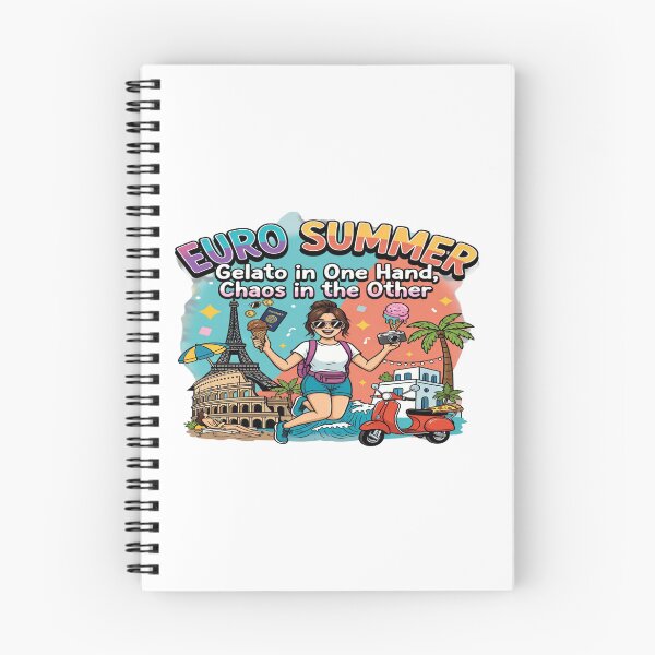 Item preview, Euro Summer – Gelato in One Hand, Chaos in the Other | Funny European Vacation Travel T-Shirt Design | Retro Summer Graphic PNG designed and sold by Sushikidsntod.