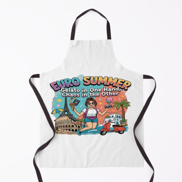 Item preview, Euro Summer – Gelato in One Hand, Chaos in the Other | Funny European Vacation Travel T-Shirt Design | Retro Summer Graphic PNG designed and sold by Sushikidsntod.