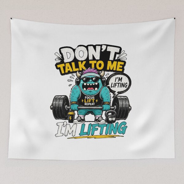 Item preview, Don’t Talk To Me I’m Lifting Funny Gym Sticker – Introvert Workout Motivation Design designed and sold by Artimax-Studio.
