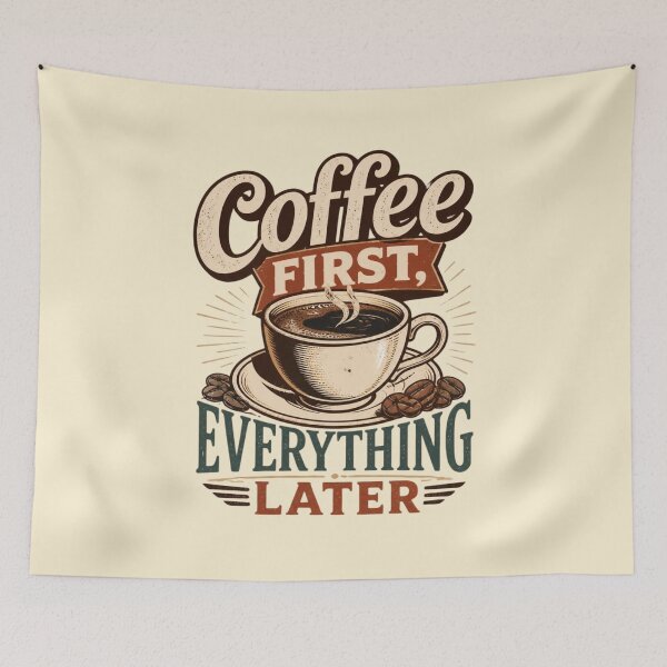 Item preview, Coffee First – Funny Quote Design designed and sold by ABLAT-CREATIONS.