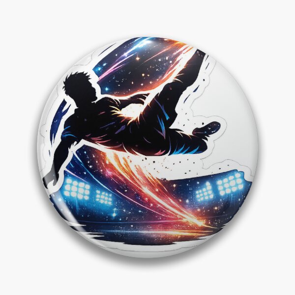 Item preview, Football Legend Bicycle Kick | Dynamic Soccer Sticker designed and sold by Glitch-Graphic.