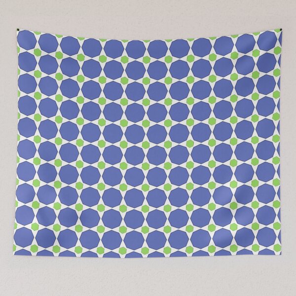 Item preview, Miami Vivid Blue and Green Geometric Tile Pattern designed and sold by Patterns 1920.