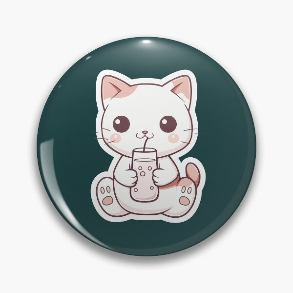 Item preview, Cute Kawaii Cat Drinking Boba Bubble Tea  designed and sold by Phongphut.