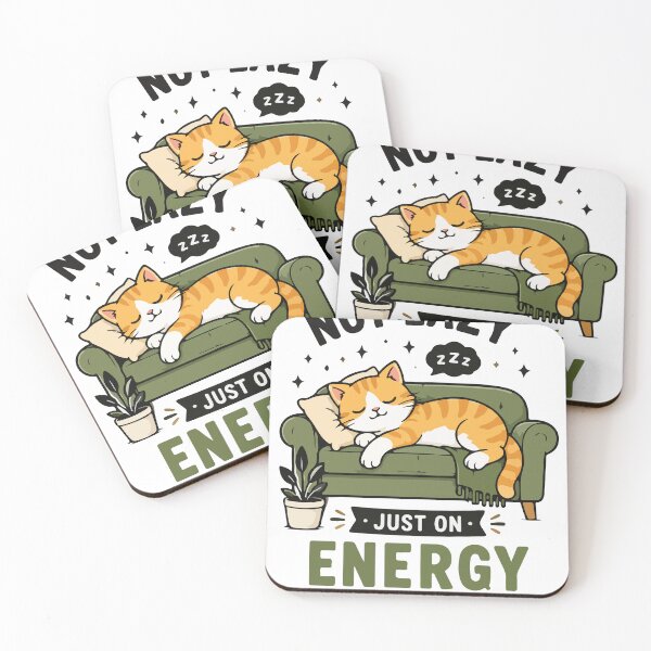 Item preview, Cute Cat Sleeping on Sofa Not Lazy Energy Save Mode Graphic designed and sold by banglalook.
