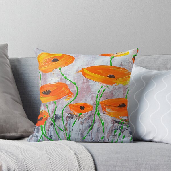 Aperçu de l'œuvre Coquelicots orange abstrait créée et vendue par 3rdAveART.