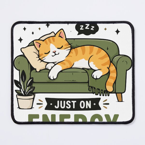 Item preview, Cute Cat Sleeping on Sofa Not Lazy Energy Save Mode Graphic designed and sold by banglalook.