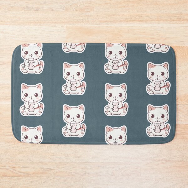 Item preview, Cute Kawaii Cat Drinking Boba Bubble Tea  designed and sold by Phongphut.