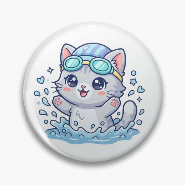 Item preview, Kawaii Chibi Kitten Splashing in Water designed and sold by  Cat Lady.