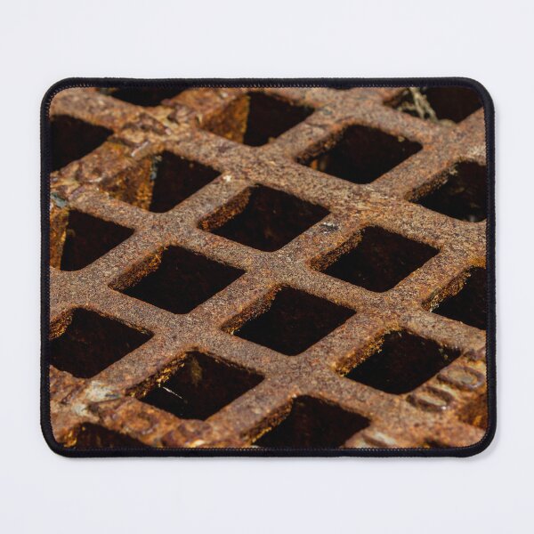 Item preview, Close-Up Of Rusty Metal Grate Drain With Square Openings Texture And Industrial Decay designed and sold by Nmallia.