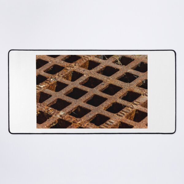Item preview, Close-Up Of Rusty Metal Grate Drain With Square Openings Texture And Industrial Decay designed and sold by Nmallia.