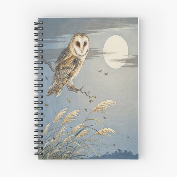 Item preview, Barn Owl Beneath the Harvest Moon – Ohara Koson Inspired Japanese Shin-Hanga Art designed and sold by Tamas Das.