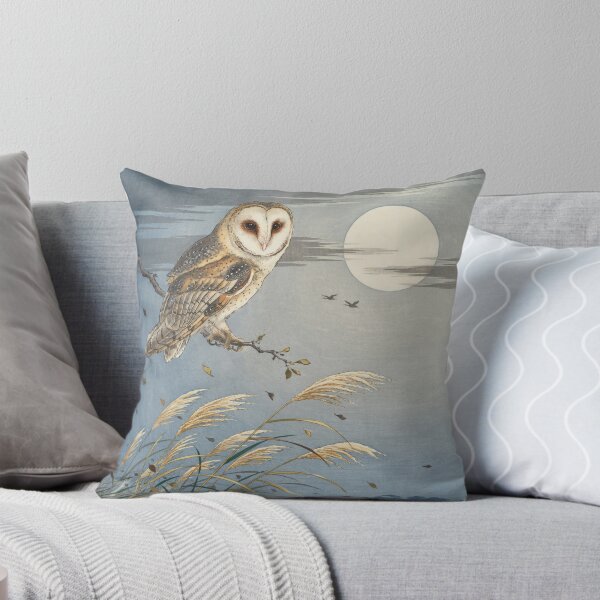 Item preview, Barn Owl Beneath the Harvest Moon – Ohara Koson Inspired Japanese Shin-Hanga Art designed and sold by Tamas Das.