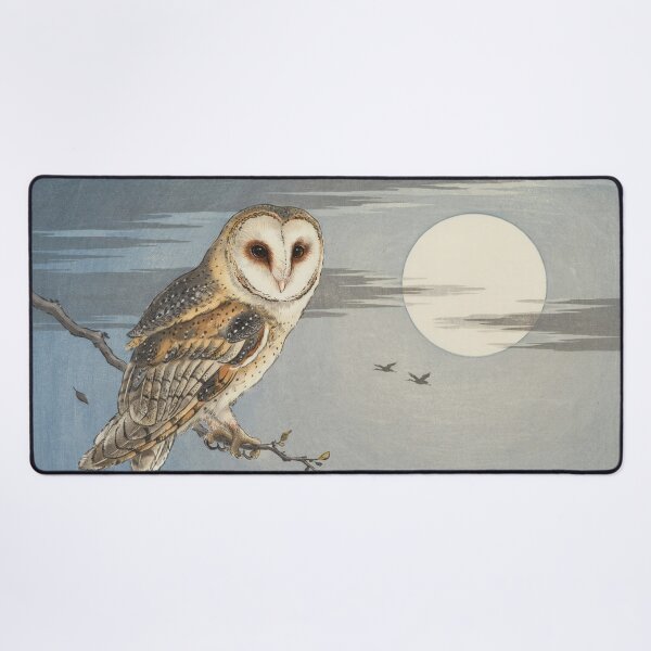 Item preview, Barn Owl Beneath the Harvest Moon – Ohara Koson Inspired Japanese Shin-Hanga Art designed and sold by Tamas Das.