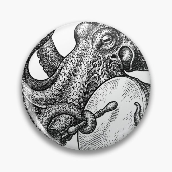 Item preview, Octopus Playing Bodhran | Irish Traditional Music | Dark Art Illustration designed and sold by bodhrantees.