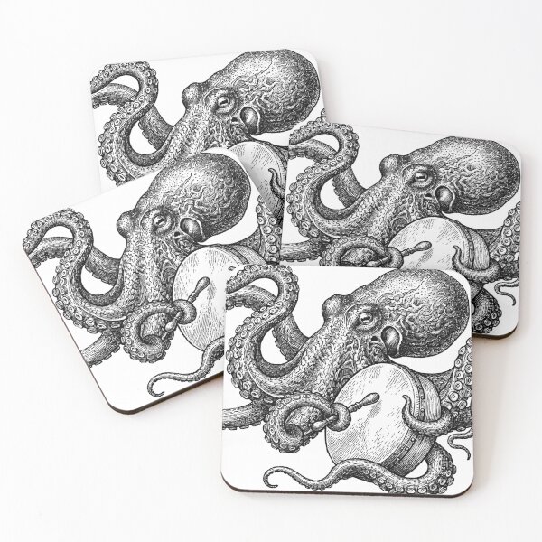 Item preview, Octopus Playing Bodhran | Irish Traditional Music | Dark Art Illustration designed and sold by bodhrantees.