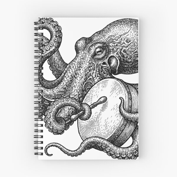 Item preview, Octopus Playing Bodhran | Irish Traditional Music | Dark Art Illustration designed and sold by bodhrantees.