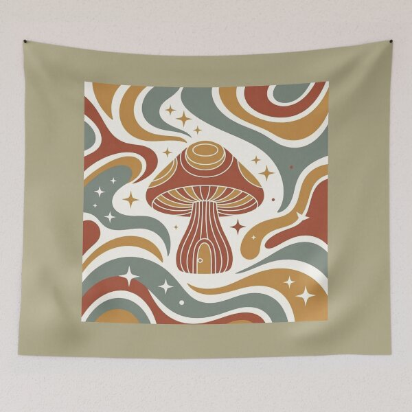 Item preview, Enchanting Mushroom House - Groovy 70s Vintage designed and sold by design-rebell.