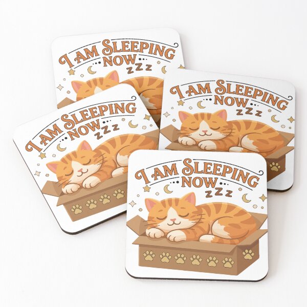 Item preview, Cute Cat Sleeping in Box Funny I Am Sleeping Now Graphic designed and sold by banglalook.