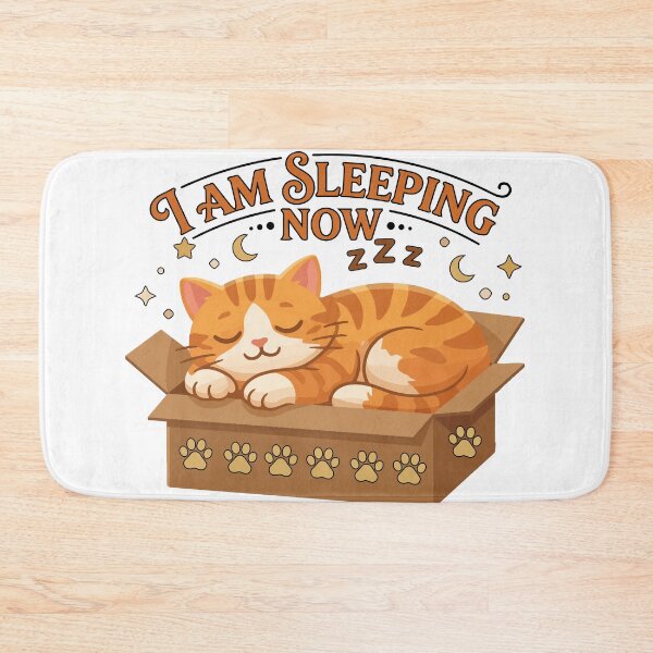 Item preview, Cute Cat Sleeping in Box Funny I Am Sleeping Now Graphic designed and sold by banglalook.