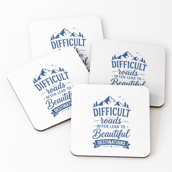 Item preview, Difficult Roads Often Lead to Beautiful Destinations | Inspirational Mountain Quote | Adventure Typography Art | Hiking Motivation Design designed and sold by PrintableArt123.