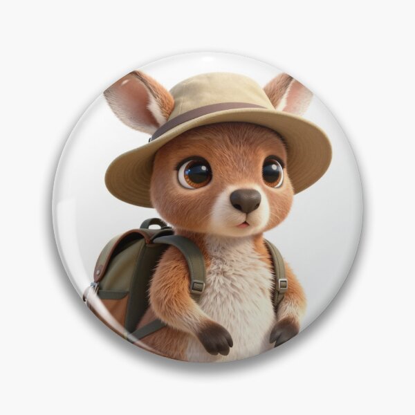 Item preview, Cute Realistic Adventurer Kangaroo with Backpack - Adorable Explorer Animal Art designed and sold by MrArtist Shop.