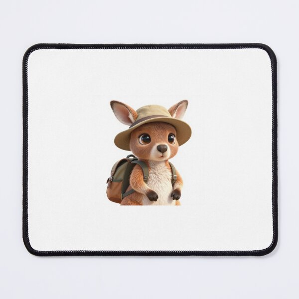 Item preview, Cute Realistic Adventurer Kangaroo with Backpack - Adorable Explorer Animal Art designed and sold by MrArtist Shop.