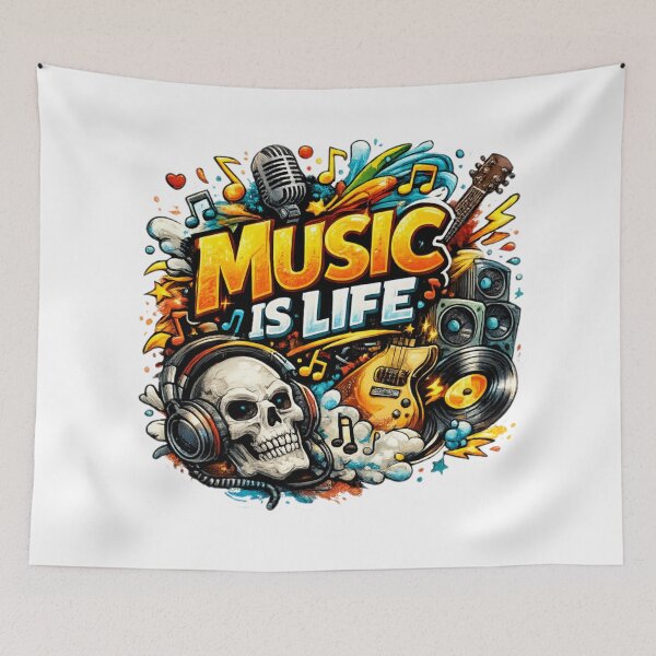Aperçu de l'œuvre Music is Life créée et vendue par Beluga Cat.