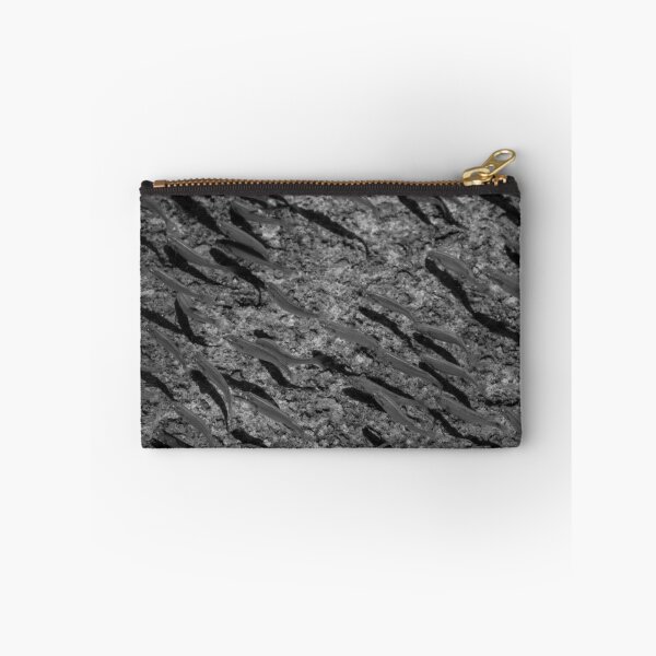 Item preview, School of Small Fish Swimming Over Rocky Reef Underwater in Black and White Marine Photo designed and sold by Nmallia.