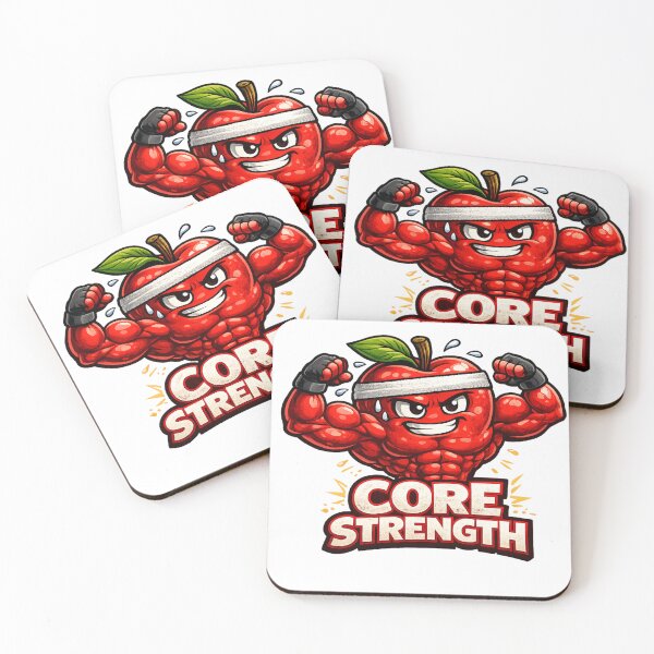 Item preview, Core Strength Funny Muscular Apple Gym Fitness Pun Design designed and sold by irfanshikh.