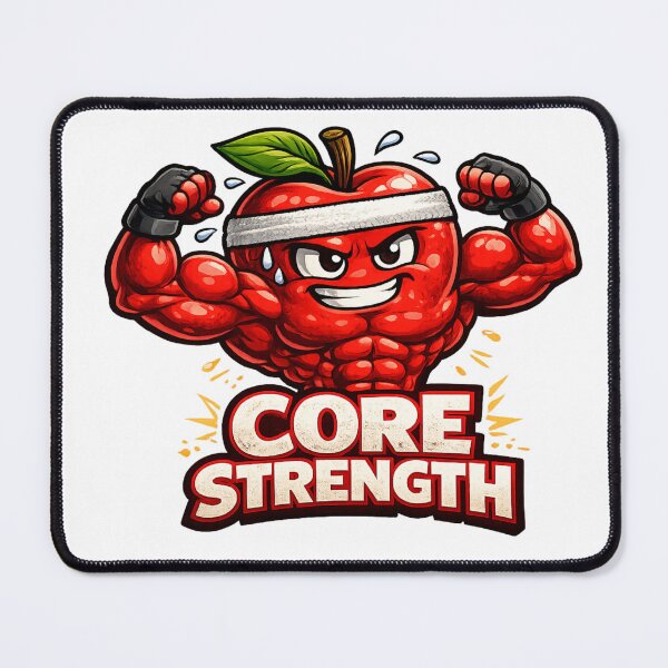 Item preview, Core Strength Funny Muscular Apple Gym Fitness Pun Design designed and sold by irfanshikh.