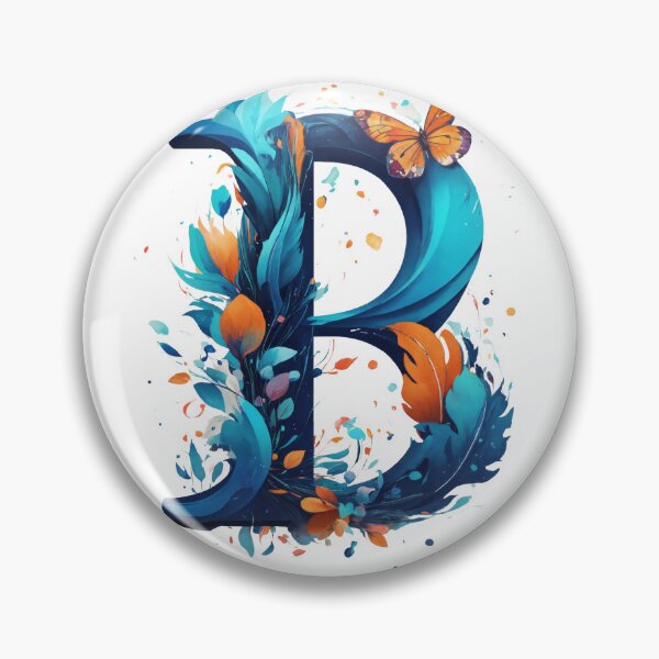 Item preview, Artistic Letter B - Floral Monogram with Butterfly designed and sold by ATURUDESIGN.