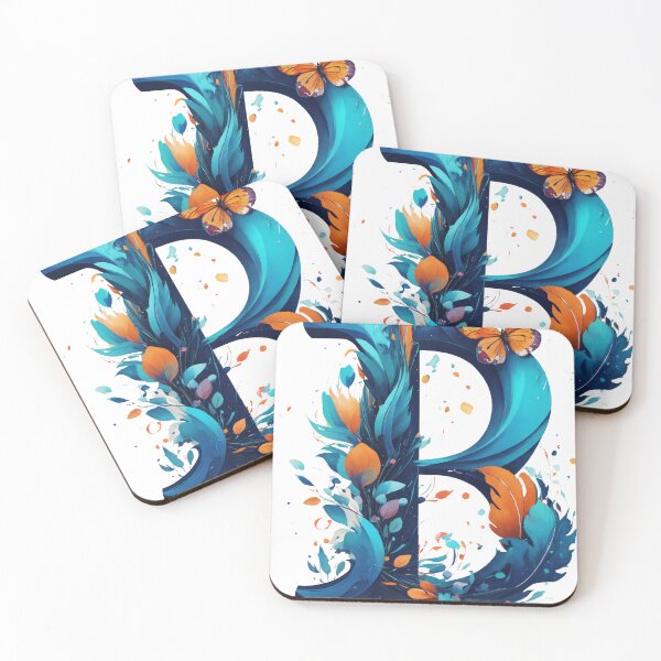 Item preview, Artistic Letter B - Floral Monogram with Butterfly designed and sold by ATURUDESIGN.