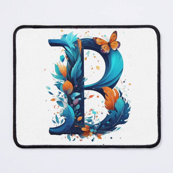 Item preview, Artistic Letter B - Floral Monogram with Butterfly designed and sold by ATURUDESIGN.
