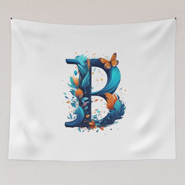 Item preview, Artistic Letter B - Floral Monogram with Butterfly designed and sold by ATURUDESIGN.