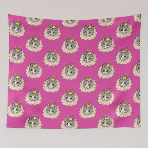 Item preview, Cartoon Cat with Crown and Collar designed and sold by pigeonlovrs.
