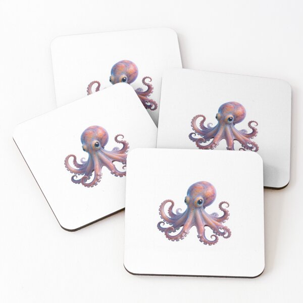 Item preview, Cute Realistic Fantasy Octopus - Adorable Colorful Sea Creature Art designed and sold by MrArtist Shop.