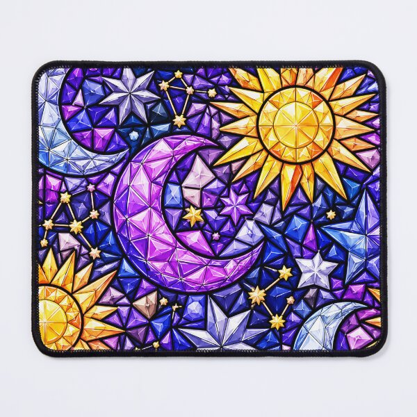 Item preview, Celestial Sun Moon Stars Gem Mosaic Pattern designed and sold by DjFreeq.