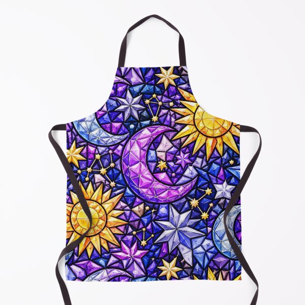 Item preview, Celestial Sun Moon Stars Gem Mosaic Pattern designed and sold by DjFreeq.