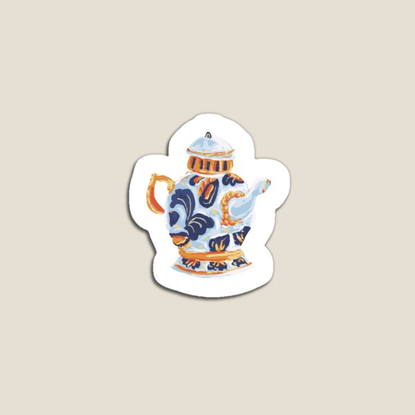 Item preview, Blue & gold teaport designed and sold by Rochelle Shahfazli.